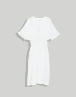 Madewell World Of Crow Pure White Midi Dress -Madewell Sales N7996 WC6066 ld