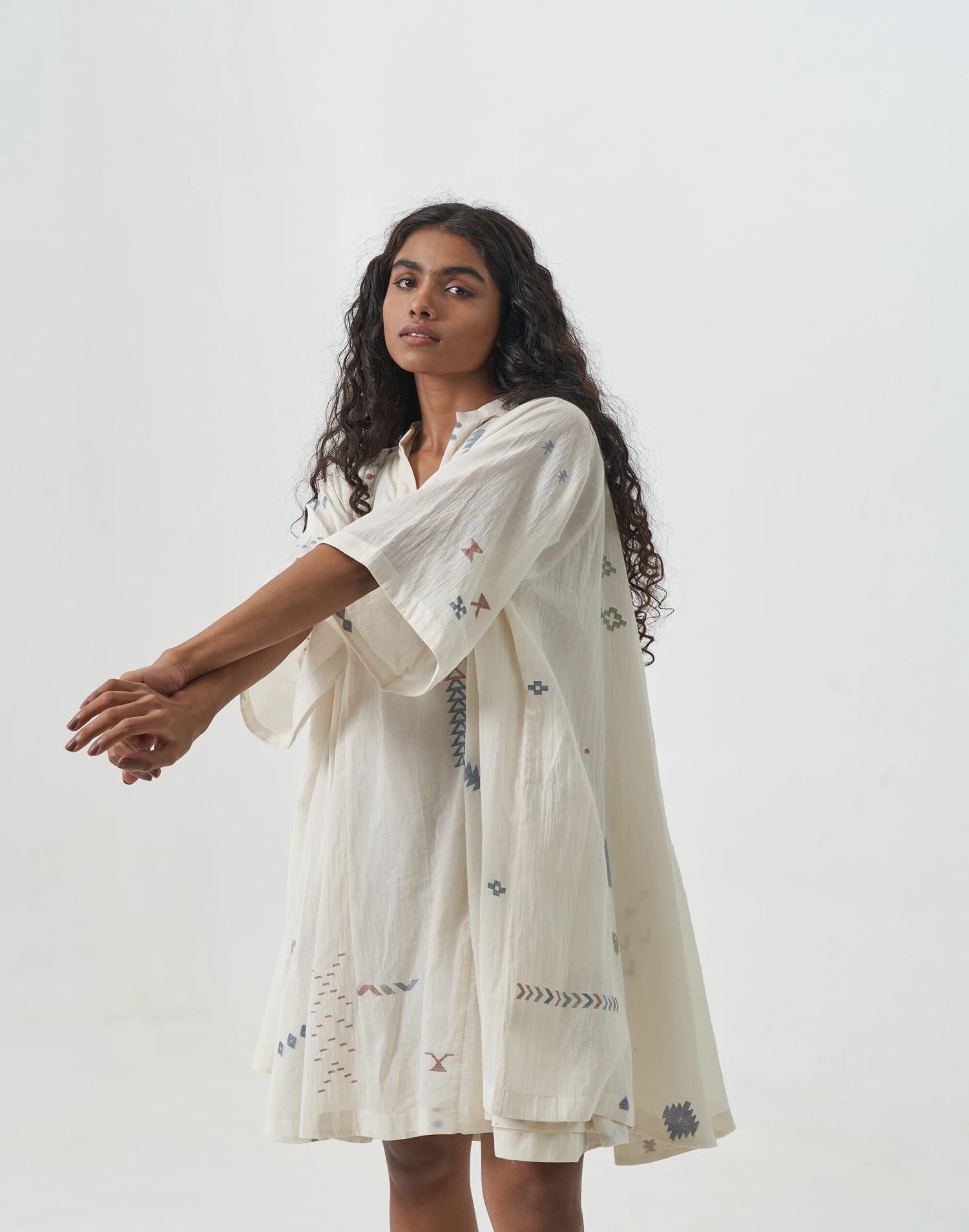 Madewell World Of Crow White Jamdani Dress 2 Madewell World Of Crow White Jamdani Dress - Image 2