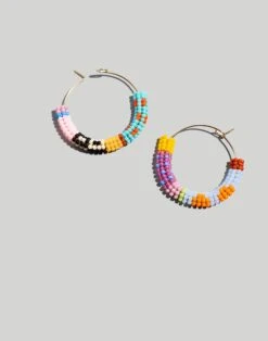 Madewell Kisiwa Beaded Cuerda Hoop Earrings
