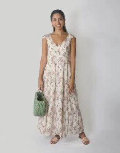 Madewell Reistor Sky Is Pink Ruffle Maxi Dress
