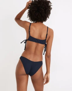 Madewell Second Wave Ribbed Side-Tie Bikini Top -Madewell Sales NA722 BL8787 d2