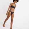Madewell Second Wave Ribbed Curved-Waist Bikini Bottom