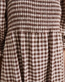 Madewell Lucie Elbow-Sleeve Smocked Midi Dress In Gingham -Madewell Sales NB355 WY7655 d5