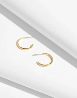 Madewell Delicate Collection Demi-Fine 14k Plated Small Hoop Earrings
