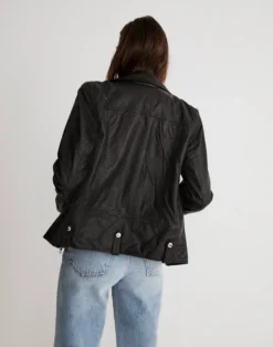Madewell Washed Leather Oversized Motorcycle Jacket -Madewell Sales NC052 BK5229 d2