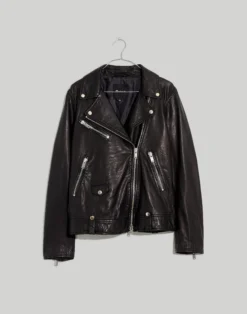Madewell Washed Leather Oversized Motorcycle Jacket -Madewell Sales NC052 BK5229 ld