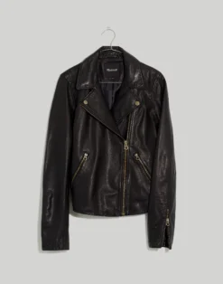 Madewell Washed Leather Motorcycle Jacket: Brass Hardware Edition -Madewell Sales NC112 BK5229 ld