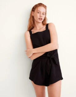 Madewell Lightestspun Tie-Waist Cover-Up Romper -Madewell Sales NC915 BK5229 d5