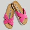Madewell Birkenstock® Suede Siena Soft Footbed Sandals In Fuchsia Tulip