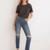 Madewell The Perfect Vintage Crop Jean In Gooding Wash: Knee-Rip Edition