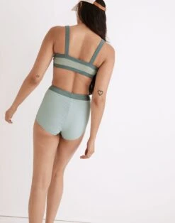 Madewell Second Wave Ribbed-Trim Pullover Bikini Top -Madewell Sales NE358 KF4565 d2