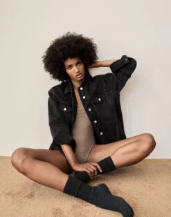 Madewell The Oversized Trucker Jean Jacket In Washed Black 10 Madewell The Oversized Trucker Jean Jacket In Washed Black -Madewell Sales NE395 DM0909 d6