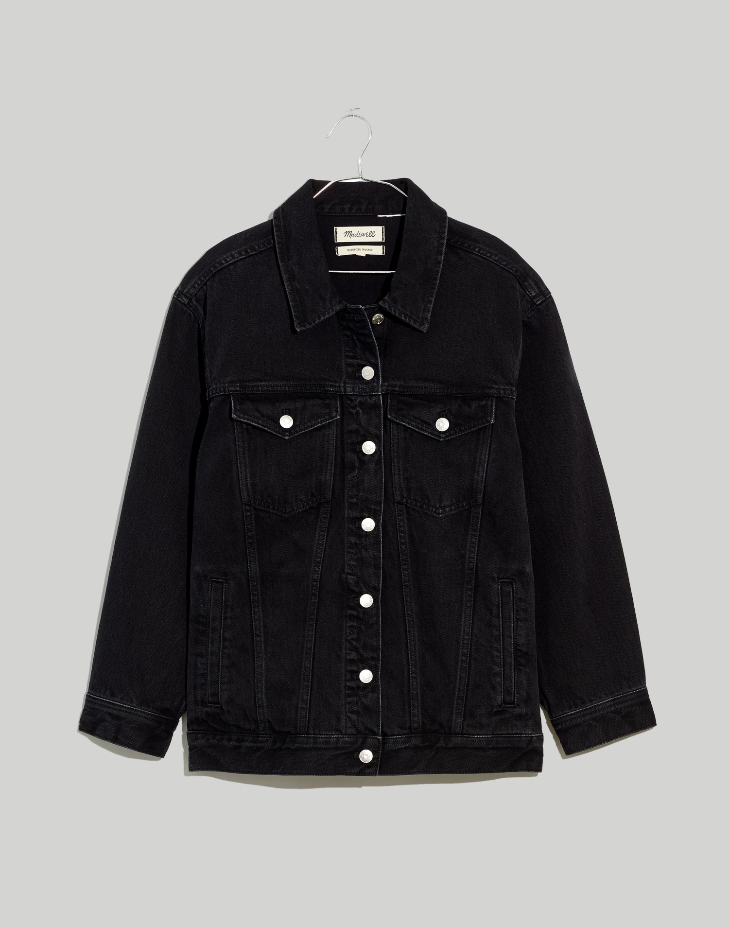Madewell The Oversized Trucker Jean Jacket In Washed Black 6 Madewell The Oversized Trucker Jean Jacket In Washed Black - Image 6