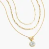 Madewell Enamel Daisy Coin Necklace Set