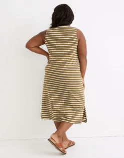 Madewell Plus Organic Cotton Crewneck Tank Midi Dress In Stripe -Madewell Sales NE953 KF3908 d2