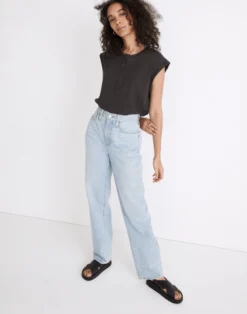 Madewell Baggy Straight Jeans In Berteau Wash