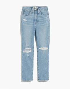 Madewell The Curvy Momjean In Lowden Wash: Ripped Edition -Madewell Sales NF144 DM5842 ld