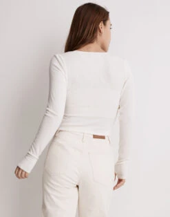 Madewell MWL Ribbed V-Neck Wrap Top -Madewell Sales NF355 NA5334 d2