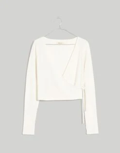 Madewell MWL Ribbed V-Neck Wrap Top -Madewell Sales NF355 NA5334 ld