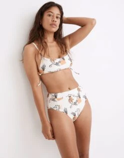 Madewell Second Wave High-Cut Bikini Bottom In Seahorse Sketch -Madewell Sales NF591 PP3109 d5