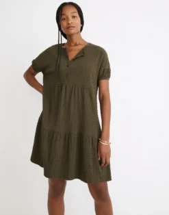 Madewell (Re)sourced Crinkle-Knit Tiered Mini Dress