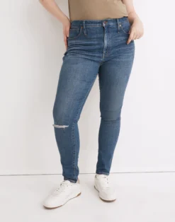 Madewell 10" High-Rise Skinny Jeans In Foregate Wash: Knee-Rip Edition -Madewell Sales NG235 DM6085 d5