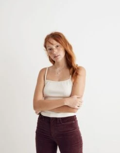 Madewell Brushed Rib Square-Neck Cami Top -Madewell Sales NG555 NA6817 d5