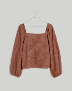 Madewell Jacquard Puff-Sleeve Crop Top -Madewell Sales NG583 KH0053 ld