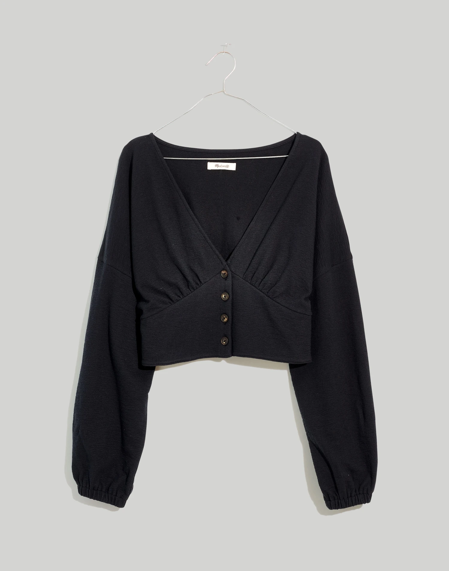 Madewell Deep-V Button-Front Crop Top 1 Madewell Deep-V Button-Front Crop Top