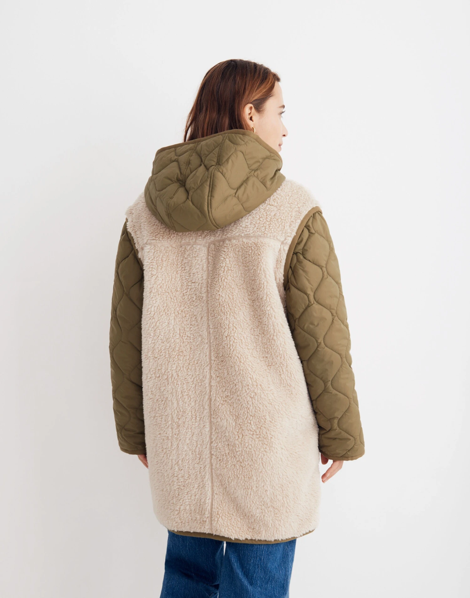 Madewell Convertible Quilted Faux-Shearling Jacket 3 Madewell Convertible Quilted Faux-Shearling Jacket - Image 3