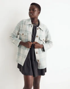 Madewell Boiled Wool Shirt-Jacket In Plaid