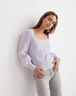 Madewell Melwood Square-Neck Sweater In Coziest Yarn