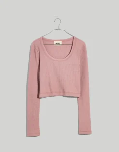 Madewell MWL Waffle Long-Sleeve Supercropped Tee -Madewell Sales NG987 PR5449 ld