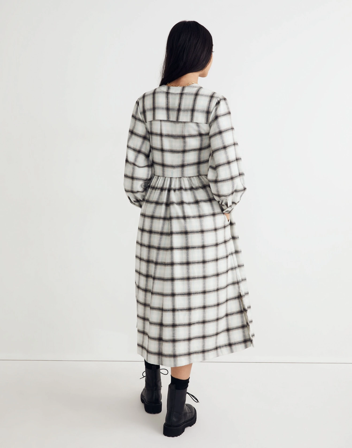 Madewell Flannel Button-Front Midi Dress 3 Madewell Flannel Button-Front Midi Dress - Image 3