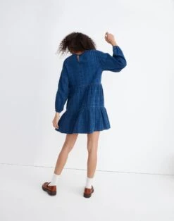 Madewell Windowpane Denim Mini Dress -Madewell Sales NH096 WQ9905 d2