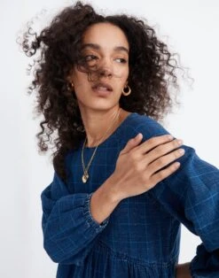 Madewell Windowpane Denim Mini Dress -Madewell Sales NH096 WQ9905 d5