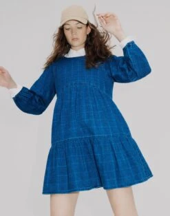 Madewell Windowpane Denim Mini Dress -Madewell Sales NH096 WQ9905 d6