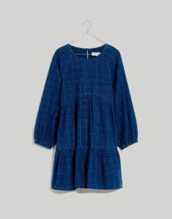 Madewell Windowpane Denim Mini Dress -Madewell Sales NH096 WQ9905 ld