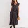 Madewell Challis Button-Front Midi Dress In Campden Daisies