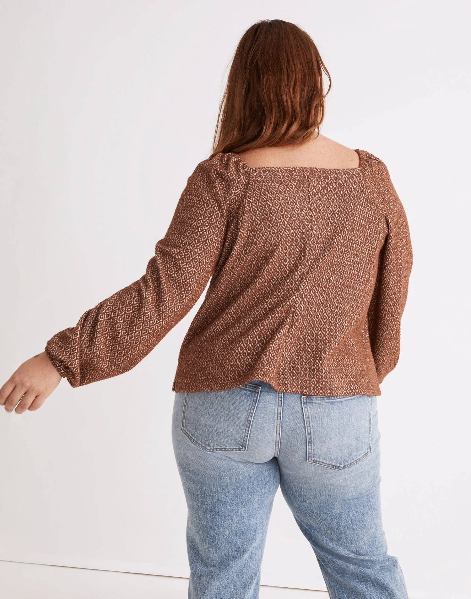 Madewell Plus Jacquard Puff-Sleeve Crop Top 3 Madewell Plus Jacquard Puff-Sleeve Crop Top - Image 3