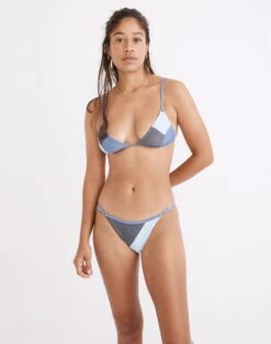 Madewell X Solid & Striped® Patchwork Denim Lulu Bikini Top
