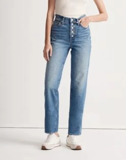 Madewell The Perfect Vintage Straight Jean In Becker Wash: Button-Front Edition -Madewell Sales NH632 DM6484 d5
