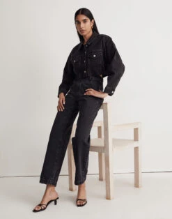 Madewell The Perfect Vintage Wide-Leg Jean In Black Worn Wash: Exposed-Zip Edition -Madewell Sales NH649 DM3850 d5