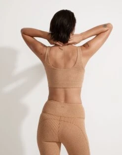 Madewell MWL Flex Square-Neck Sports Bra In Check -Madewell Sales NH696 KF5076 d2