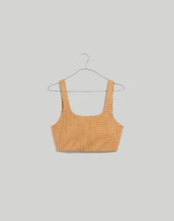 Madewell MWL Flex Square-Neck Sports Bra In Check -Madewell Sales NH696 KF5076 ld