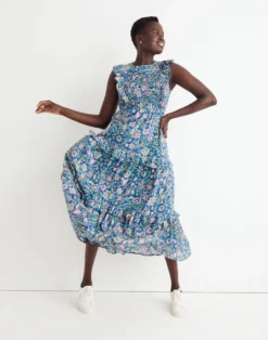 Madewell Banjanan Voile Iris Dress In Surf Floral -Madewell Sales NH916 EE3617 d4