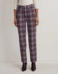 Madewell The Perfect Vintage Straight Jean In Cabernet Plaid -Madewell Sales NH953 WY9719 d5