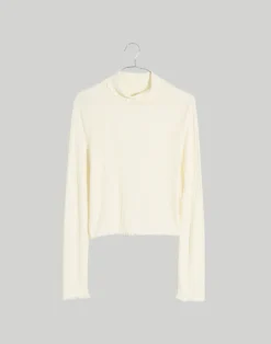 Madewell Ribbed Long-Sleeve Turtleneck Crop Top -Madewell Sales NI083 NA6817 ld