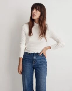 Madewell Ribbed Long-Sleeve Turtleneck Crop Top