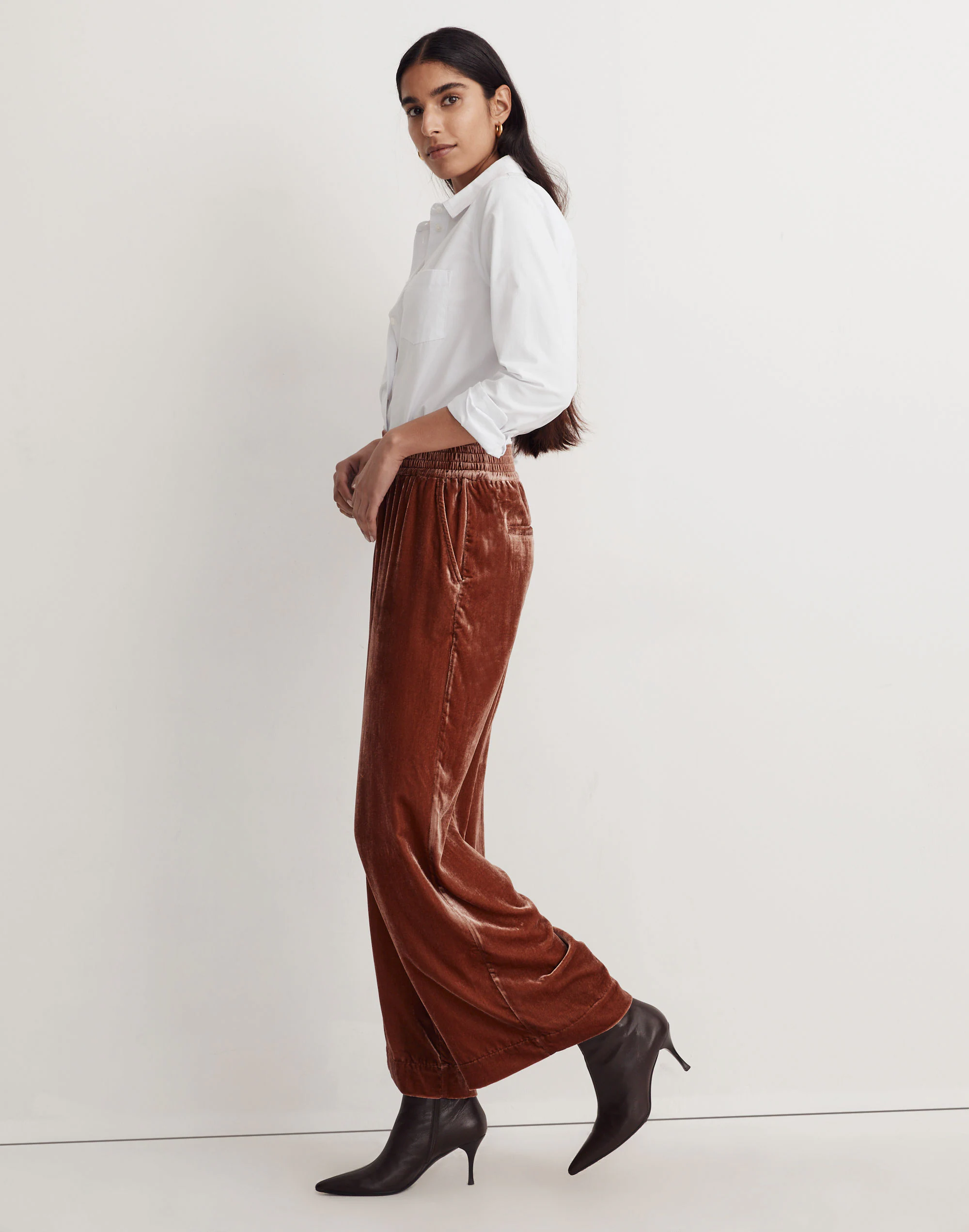 Madewell Silk-Blend Velvet Carley Wide-Leg Pants 2 Madewell Silk-Blend Velvet Carley Wide-Leg Pants - Image 2